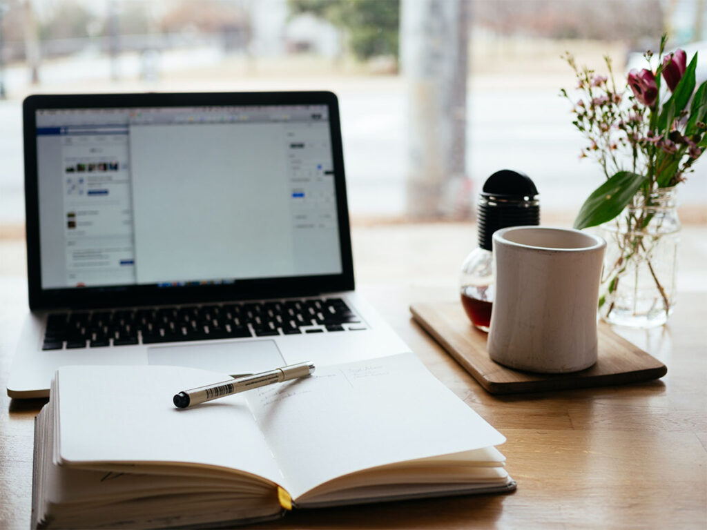 Home office with laptop